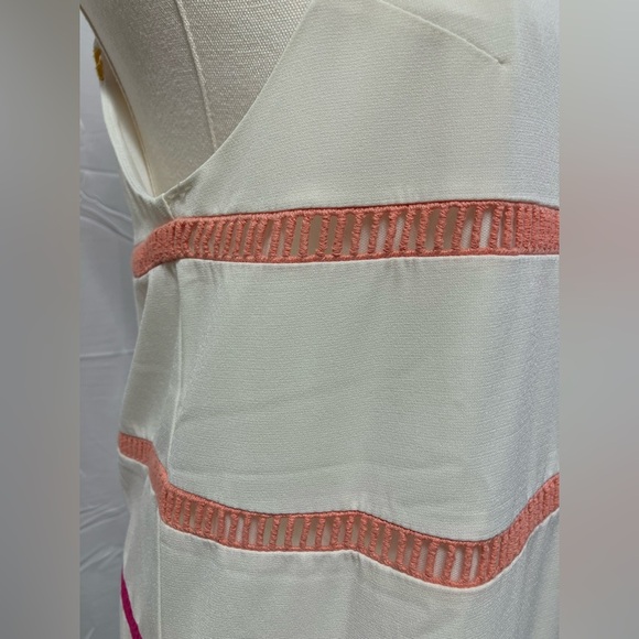 Entro Striped Sleeveless Shift Dress High Neck Colorful Preppy Spring Womens S - Picture 3 of 12